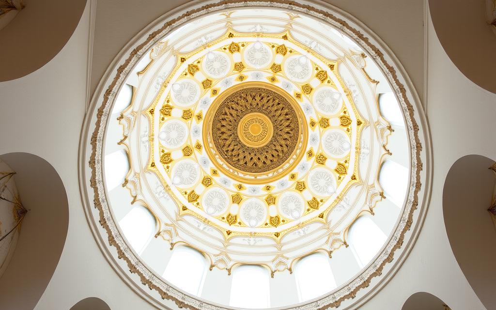 The intricate central dome of The Great Hall at Qasr Al Watan.